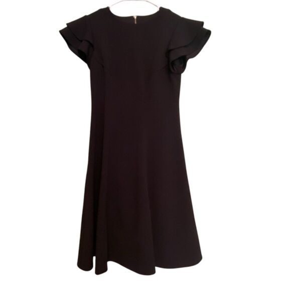 Tommy Hilfiger Scuba Crepe Layer Flutter Sleeve Dress - Picture 6 of 9